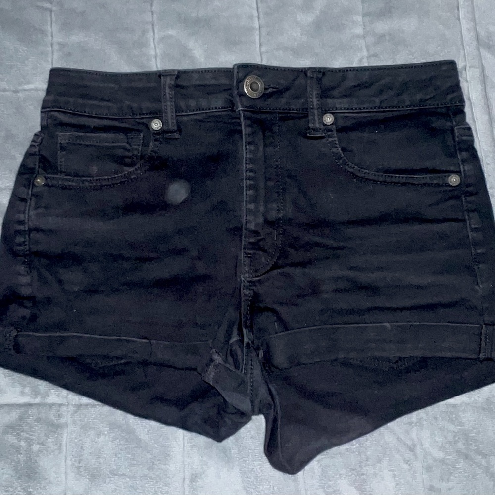 Black Denim Shorts